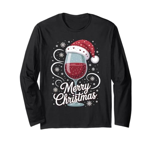 Weihnachtsfeier Outfit Weihnachtspullover Damen Weinglas Langarmshirt von Weihnachtsgeschenke & Weihnachtspullover