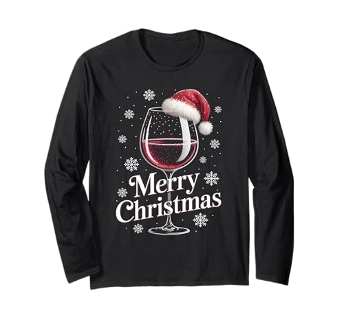 Weihnachtsfeier Outfit Weihnachtspullover Damen Weinglas Langarmshirt von Weihnachtsgeschenke & Weihnachtspullover