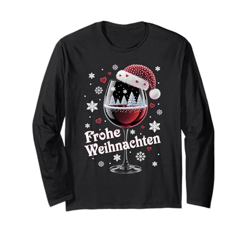 Weihnachtsfeier Outfit Weihnachtspullover Damen Weinglas Langarmshirt von Weihnachtsgeschenke & Weihnachtspullover