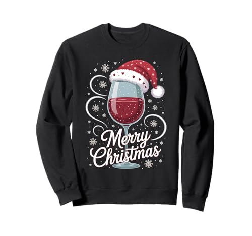 Weihnachtsfeier Outfit Weihnachtspullover Damen Weinglas Sweatshirt von Weihnachtsgeschenke & Weihnachtspullover