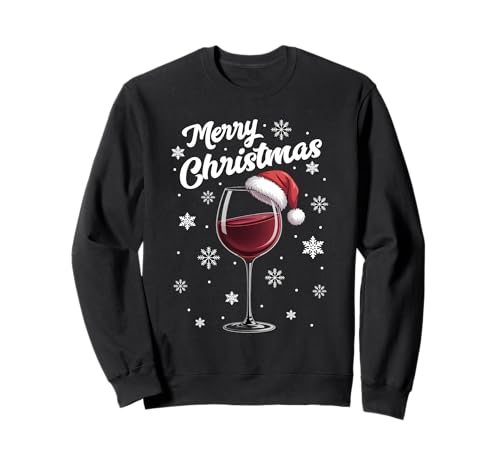 Weihnachtsfeier Outfit Weihnachtspullover Damen Weinglas Sweatshirt von Weihnachtsgeschenke & Weihnachtspullover