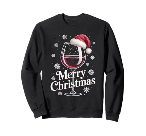 Weihnachtsfeier Outfit Weihnachtspullover Damen Weinglas Sweatshirt von Weihnachtsgeschenke & Weihnachtspullover