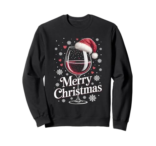 Weihnachtsfeier Outfit Weihnachtspullover Damen Weinglas Sweatshirt von Weihnachtsgeschenke & Weihnachtspullover