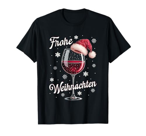 Weihnachtsfeier Outfit Weihnachtspullover Damen Weinglas T-Shirt von Weihnachtsgeschenke & Weihnachtspullover
