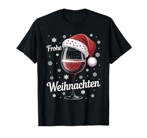 Weihnachtsfeier Outfit Weihnachtspullover Damen Weinglas T-Shirt von Weihnachtsgeschenke & Weihnachtspullover