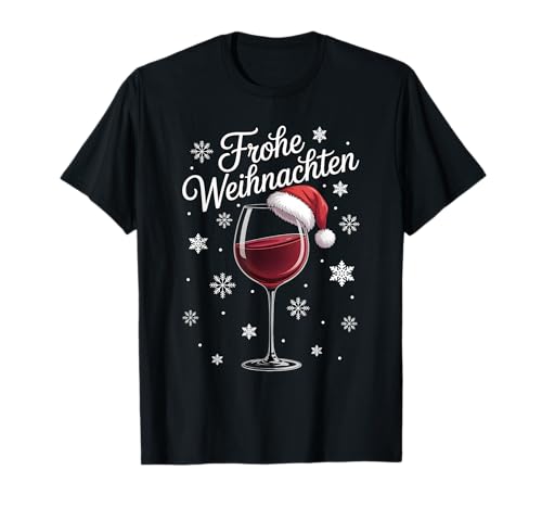 Weihnachtsfeier Outfit Weihnachtspullover Damen Weinglas T-Shirt von Weihnachtsgeschenke & Weihnachtspullover