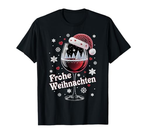 Weihnachtsfeier Outfit Weihnachtspullover Damen Weinglas T-Shirt von Weihnachtsgeschenke & Weihnachtspullover