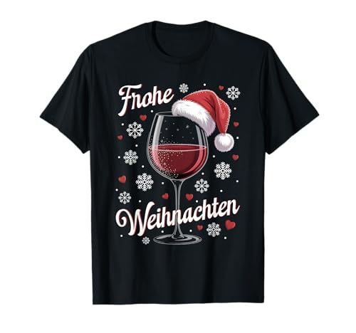 Weihnachtsfeier Outfit Weihnachtspullover Damen Weinglas T-Shirt von Weihnachtsgeschenke & Weihnachtspullover