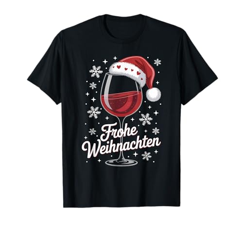 Weihnachtsfeier Outfit Weihnachtspullover Damen Weinglas T-Shirt von Weihnachtsgeschenke & Weihnachtspullover