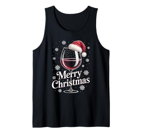 Weihnachtsfeier Outfit Weihnachtspullover Damen Weinglas Tank Top von Weihnachtsgeschenke & Weihnachtspullover