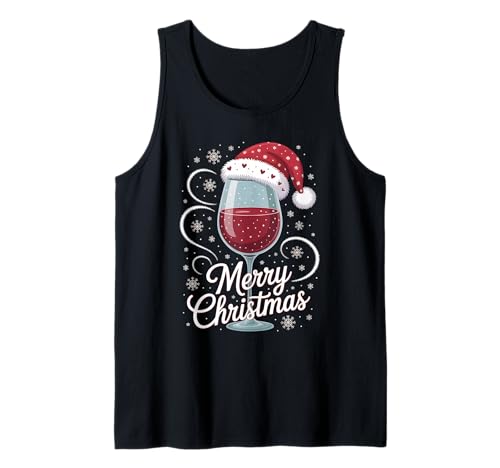 Weihnachtsfeier Outfit Weihnachtspullover Damen Weinglas Tank Top von Weihnachtsgeschenke & Weihnachtspullover