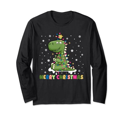 Weihnachtspullover Kinder Junge Mädchen Dino Dinosaurier Langarmshirt von Weihnachtsgeschenke & Weihnachtspullover