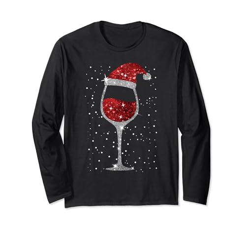 Weihnachten Mit Weinglas Rotwein Liebhaber Damen Weihnachts Langarmshirt von Weihnachtskleidung Weihnachtsoutfit Weinliebhaber