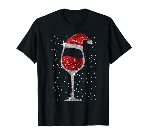 Weihnachten Mit Weinglas Rotwein Liebhaber Damen Weihnachts T-Shirt Weihnachten Mit Weinglas Rotwein Liebhaber Damen Weihnachts T-Shirt von Weihnachtskleidung Weihnachtsoutfit Weinliebhaber