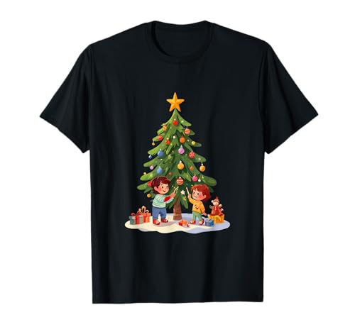 Kinder schmücken den Weihnachtsbaum T-Shirt Kinder schmücken den Weihnachtsbaum T-Shirt von Weihnachtsoutfit