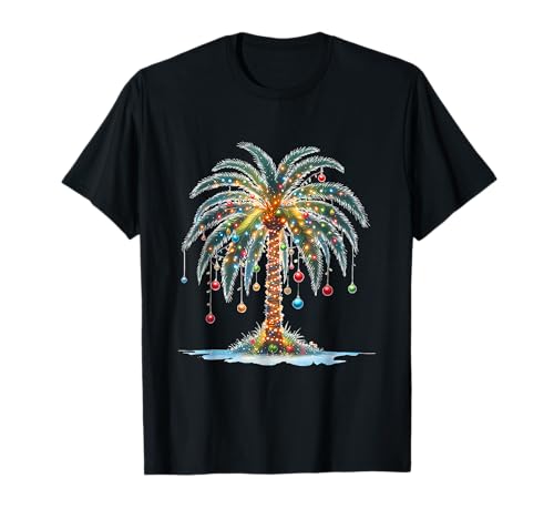 Weihnachtspalmen-Druck T-Shirt - Weihnachtspalmen-Aufdruck für Frauen - Schwarz - S - Unisex - Klassisch - Rundhals - Polyester 100% Weihnachtspalmen-Druck T-Shirt - Weihnachtspalmen-Aufdruck für Frauen - Schwarz - S - Unisex - Klassisch - Rundhals - Polyester 100% von Weihnachtspalmen-Druck