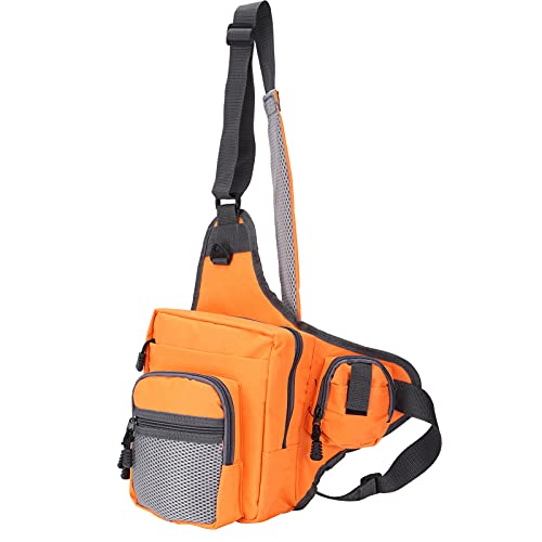 Weikeya Multifunktionale Angeltasche, Große Kapazität, Lange Lebensdauer, Angeltaschen für den Außenbereich (Orange) von Weikeya