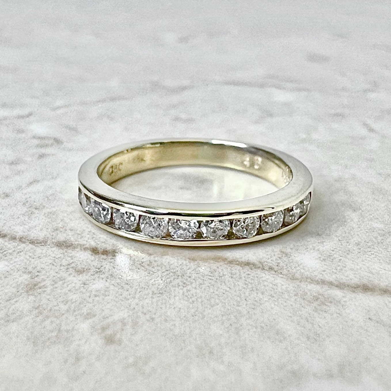 14K Halber Eternity Diamant Bandring 0.30 Cttw - Gelbgold Ring Jubiläumsring Ehering Größe 4, 75 Us Weihnachtsgeschenk von WeilJewelry