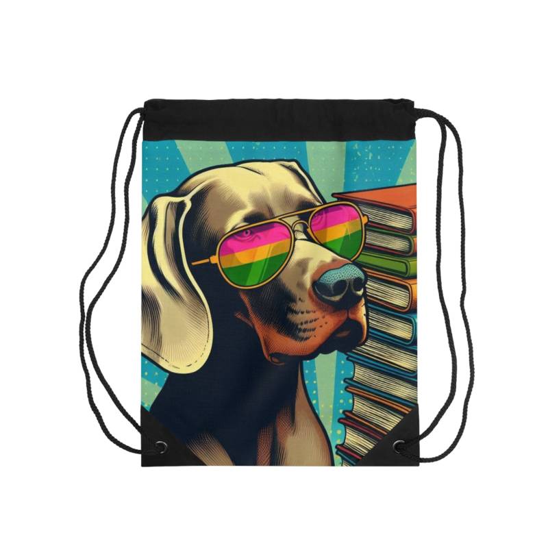 Zurück in Der Schule, Retro Weimaraner Design, Kordelzug von WeimArtWonders