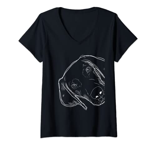 Damen Hund Weimaraner T-Shirt mit V-Ausschnitt Damen Hund Weimaraner T-Shirt mit V-Ausschnitt von Weimaraner Geschenke