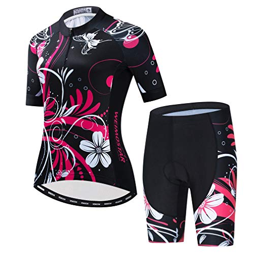 Damen Radtrikot Set Sommer Fahrradbekleidung Mountainbike Kleidung Radsport Set, Cf2305, Mittel von WeimoMonkey