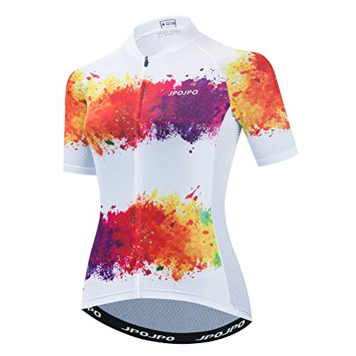 Fahrradtrikot für Damen, Sommer, kurze Ärmel, Radbekleidung, Cu0027, Large von WeimoMonkey