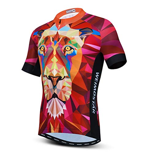 Radtrikot Herren Sommer Kurzarm Bike Jersey MTB Shirt Biking Tops, Tiger Red, XX-Large von WeimoMonkey