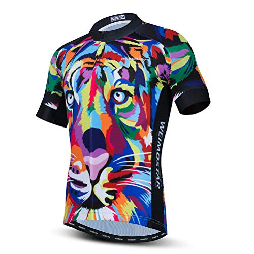 Radtrikot Herren Sommer Kurzarm Bike Jersey MTB Shirt Biking Tops, multi, Groß von WeimoMonkey