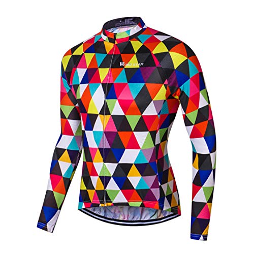 Radtrikot Langarm Herren Mountainbike Trikot Zip Shirts Rennrad Bekleidung Outdoor Sport Racing MTB Tops für Herren Bouse Herbst Herbst Atmungsaktiv Schnelltrocknend Bunt Größe XL von WeimoMonkey