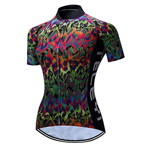 Shenshan Radtrikot Damenrad MTB Trikot Reißverschluss Kurzarm Fahrradhemden atmungsaktiv Mountain Road Tops Sommerkleidung Reitsport Rennoberteil für Damen Größe XXL von WeimoMonkey