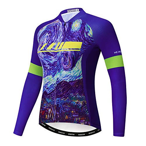 Damen Radtrikot Langarm Fahrradjacke Biking Shirt Fahrradbekleidung, Fahrrad, Groß von Weimostar