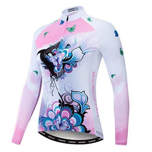 Herbst Damen Radtrikot Langarm Schädel Radtrikot Mountainbike Kleidung Frühling MTB Trikots, Cf2077-lj, X-Groß von Weimostar