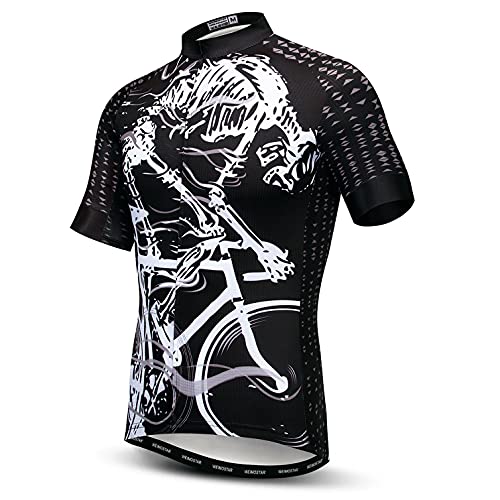 Herren Fahrradtrikots, Tops, Biker-Shirts, kurzärmelig, durchgehender Reißverschluss, Fahrradbekleidung, Y 25, XX-Large von Weimostar