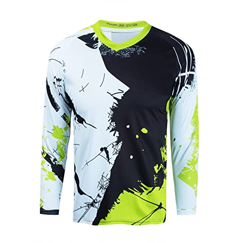 Kinder Radtrikot für Mountainbike Dirtbike Jungen Motocross Langarm Shirts Downhill Shirt Mädchen Fahrradfahren Biker Rennbekleidung Schwarz/Grün Größe S Kinder Radtrikot für Mountainbike Dirtbike Jungen Motocross Langarm Shirts Downhill Shirt Mädchen Fahrradfahren Biker Rennbekleidung Schwarz/Grün Größe S von Weimostar