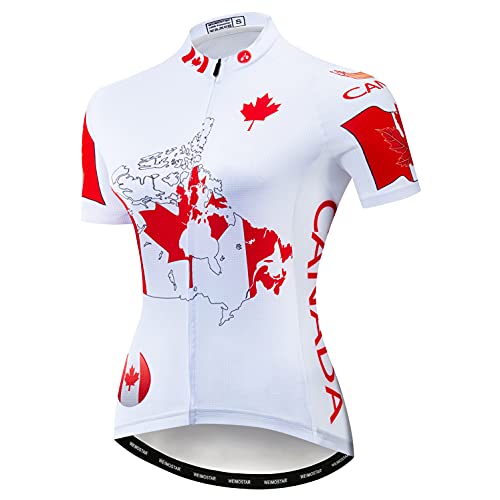 MTB Trikot Radtrikot für Damen Mountainbike Jersey Shirts Kurzarm Rennrad Tops Pro Team RacingTops für Damen Famale Sommerbekleidung Atmungsaktiv und schnell trocknend Größe M von Weimostar