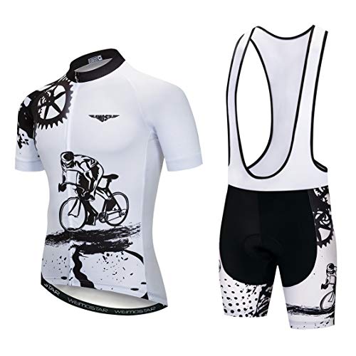 MTB Trikot Sets Herren Radtrikot Kurzarm Radtrikot Anzüge Zip Mountain Road Bekleidung Fahrrad Top Shirts Atmungsaktiv Sommer Pro Team Sport Rennrad Trikot für Herren Größe XL von Weimostar