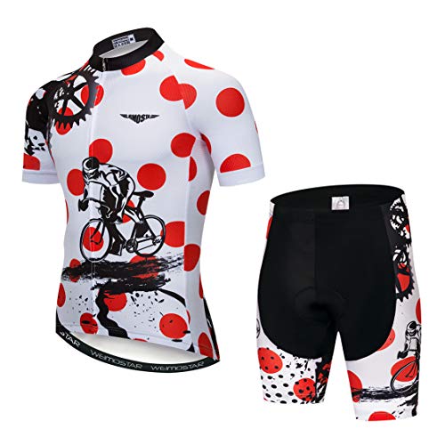 MTB Trikot Sets Herren Radtrikot Kurzarm Radtrikot Anzüge Zip Mountain Road Bekleidung Fahrrad Top Shirts Atmungsaktiv Sommer Pro Team Sport Rennrad Trikot für Herren Größe XXL von Weimostar