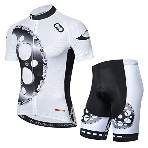 MTB Trikot Sets Herren Radtrikot Kurzarm Radtrikot Anzüge Zip Mountain Road Bekleidung Fahrrad Top Shirts Atmungsaktiv Sommer Pro Team Sport Rennrad Trikot für Herren Größe XXXL von Weimostar