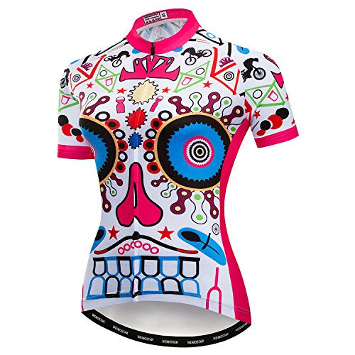 Radfahren Jersey Frauen Mountainbike Jersey Shirts Weibliche Rennrad Kleidung Pro Team MTB Tops Sommer Kleidung schwarz Größe XXL von Weimostar