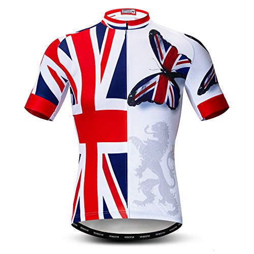 Radfahren Jersey Herren Radfahren Kleidung Fahrrad Jersey Top Mountain Road MTB Jersey Shirt Kurzarm Atmungsaktive Team Sport UK Weiß Größe XL von Weimostar