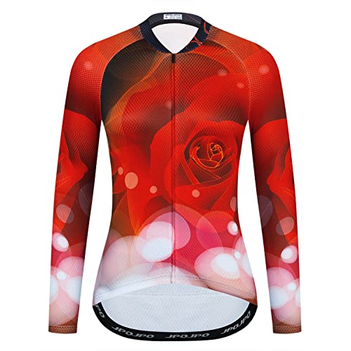 Radfahren Jersey Langarm Frauen Fahrrad Top Weibliche Berg Straße MTB Shirts Kleidung Herbst Frühling, 213, X-Large von Weimostar
