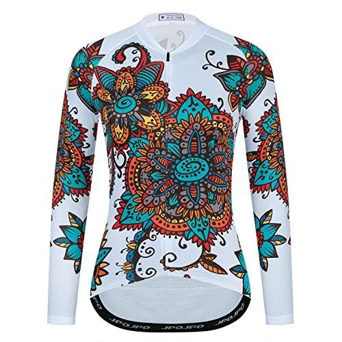 Radfahren Jersey Langarm Frauen Fahrrad Top Weibliche Berg Straße MTB Shirts Kleidung Herbst Frühling, 218, X-Large von Weimostar