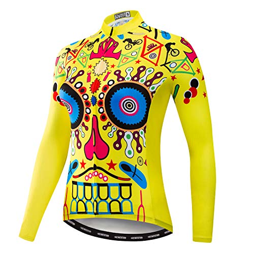 Radfahren Langarm Jersey Frauen Mountainbike Jersey Shirts Lange Rennrad Kleidung MTB Tops Sportbekleidung Gelb Größe S von Weimostar