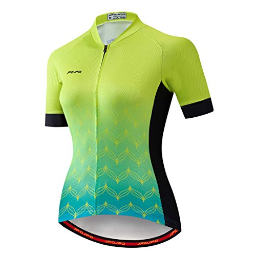 Radtrikot Damen Radtrikot Reißverschluss Mountainbike Shirts Kurzarm Rennradoberteile Pro Team Racing MTB Tops für Damen Damenbekleidung Größe L von Weimostar