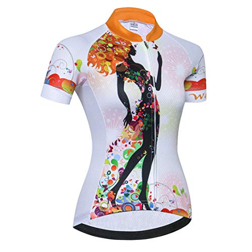 Radtrikot Damen Radtrikot Zip Shirts Kurzarm MTB Tops Rennrad Bekleidung Sommer Rennrad Bluse für Damen Damen Quick Dry weiß Größe M von Weimostar