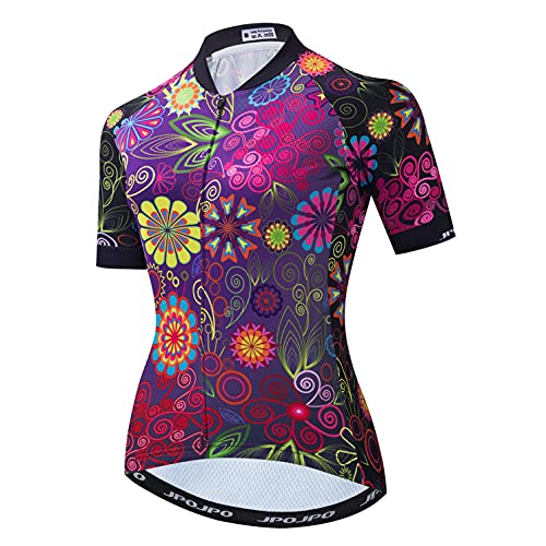 Radtrikot Damen Reißverschluss Mountainbike Shirts Kurzarm Rennradoberteile Pro Team Racing MTB Tops für Damen Damenbekleidung Sommer XL von Weimostar