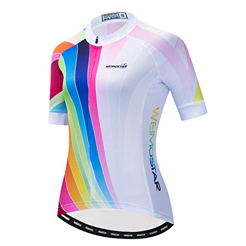 Radtrikot Frauen Damen Fahrrad Top Fahrrad MTB Shirt Kurzarm Mountain Road Kleidung Sommer Racing Reiten Top Atmungsaktiv L. von Weimostar