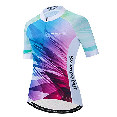 Radtrikot Frauen Damen Fahrrad Top Fahrrad MTB Shirt Kurzarm Mountain Road Kleidung Sommer Racing Reiten Top Atmungsaktiv L. von Weimostar