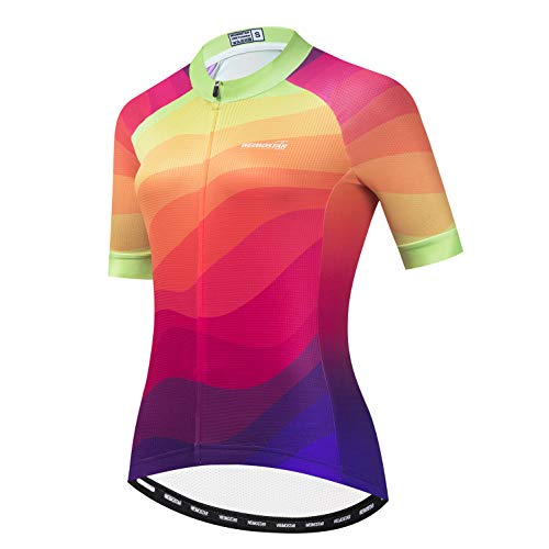 Radtrikot Frauen Damen Fahrrad Top Fahrrad MTB Shirt Kurzarm Mountain Road Kleidung Sommer Racing Reiten Top Atmungsaktiv XL von Weimostar