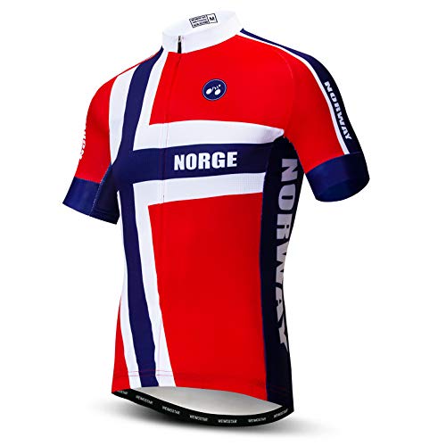 Radtrikot Herren Herren Fahrrad mit Reißverschluss Tops Shirts Atmungsaktiv Quick Dry Norway Size M von Weimostar